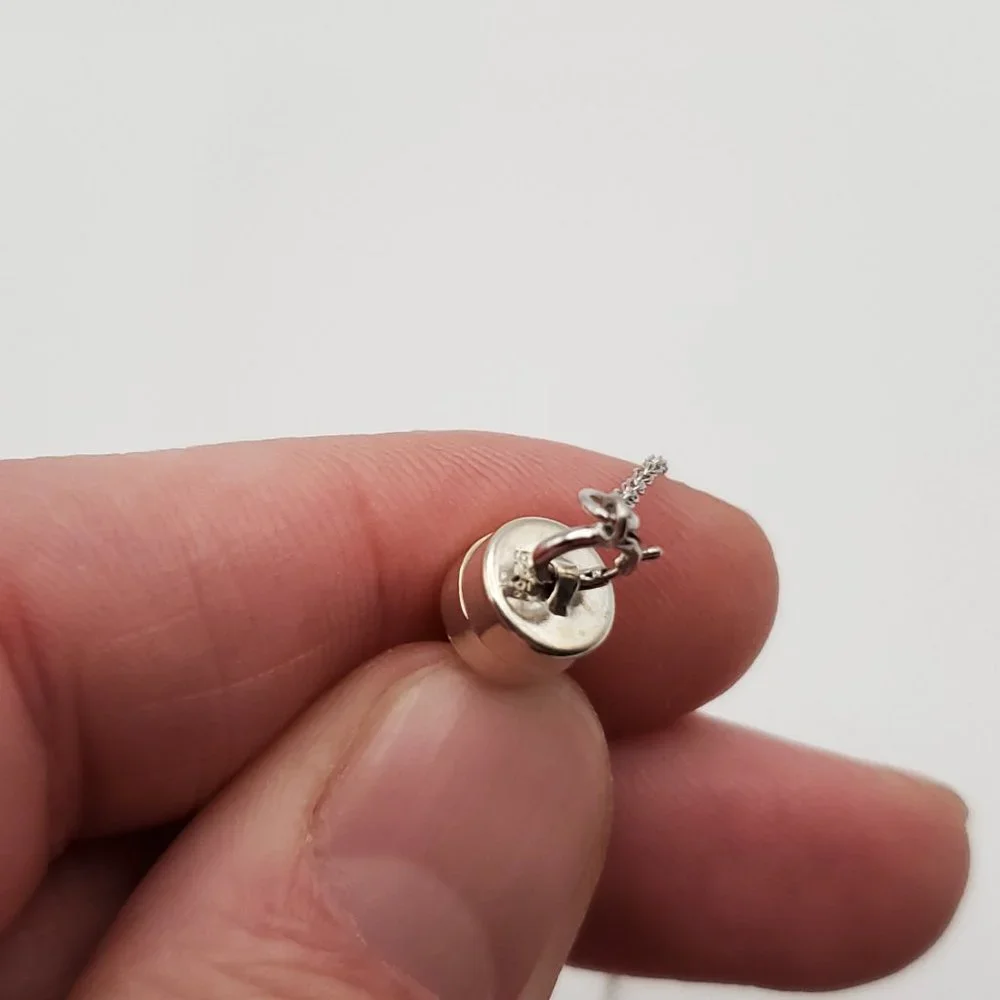 18 Inch 925 Sterling Silver Genuine Diamonds And 14K Gold Accent Necklace - Picture 6 of 8